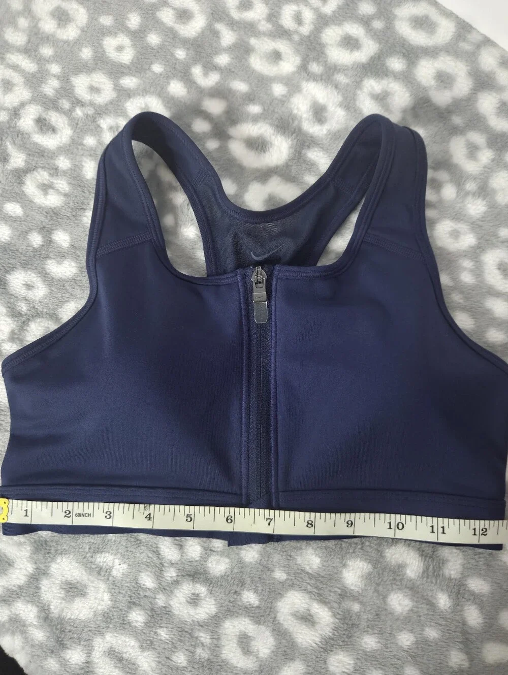Nike High-Support Zip-Front Sports Bra — Navy — Size Small Petite